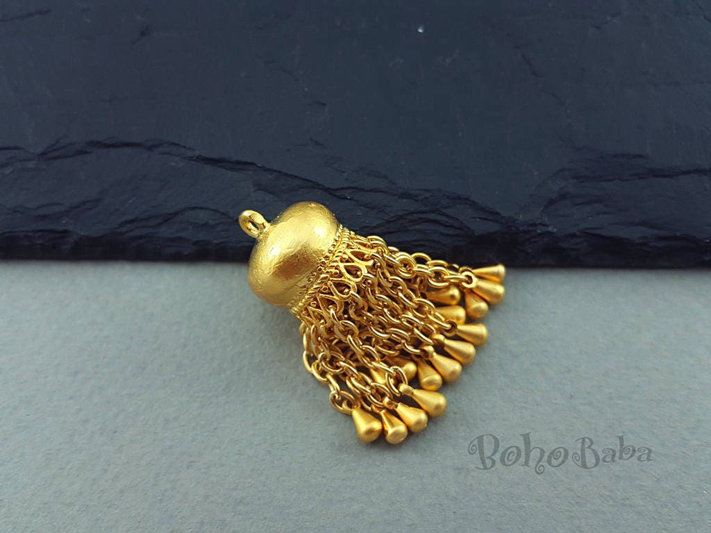 Mini Gold Tassel Gold Plated Gold Chain Tassel Tassel Etsy