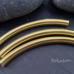 Bs 1495 S090 Black Tube Beads 12 Oxidized Brass Tubes 20x4mm