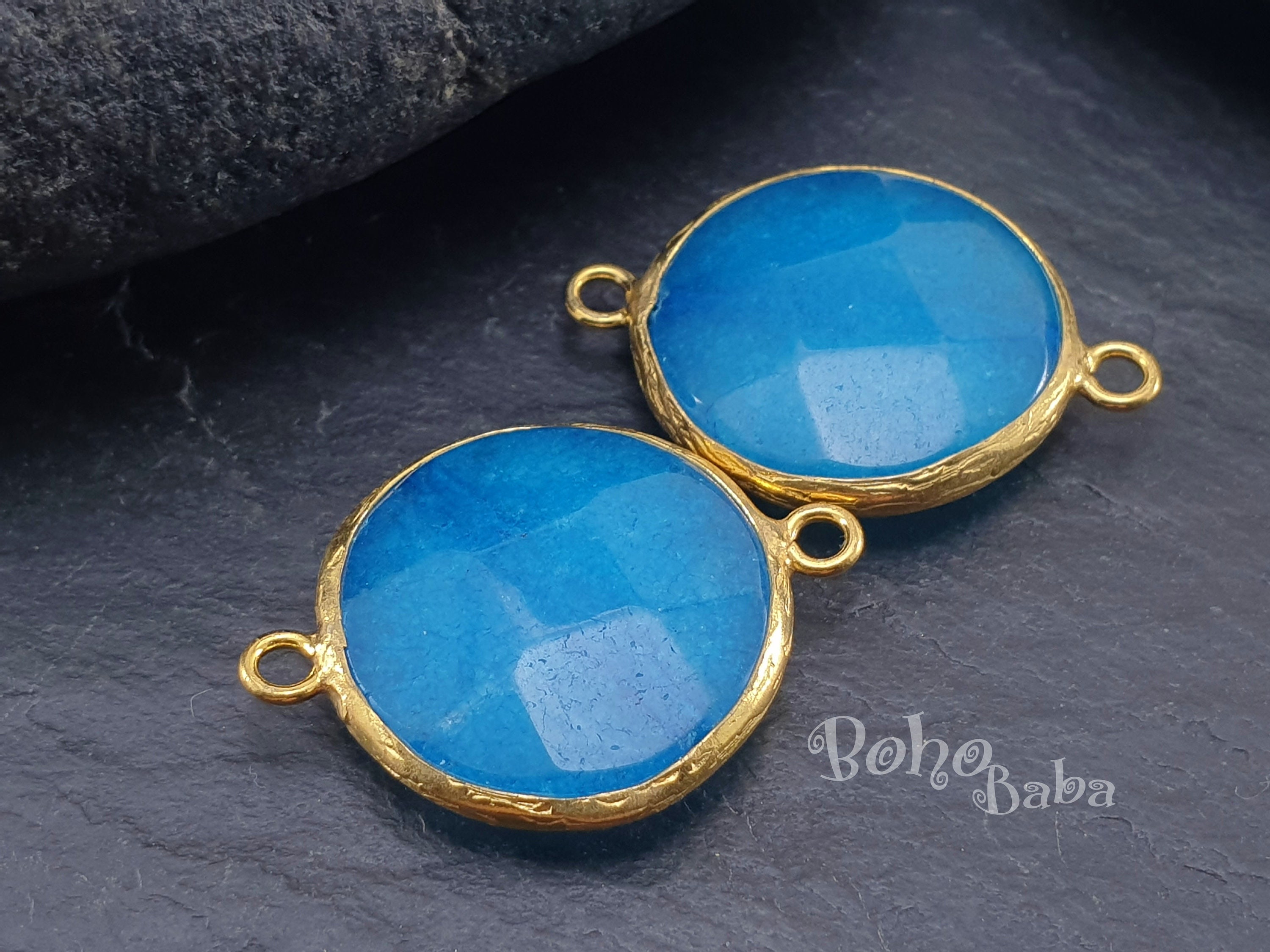 Boucles d'oreilles Argent 925 Topaze Bleue pendantes Ref. 09893