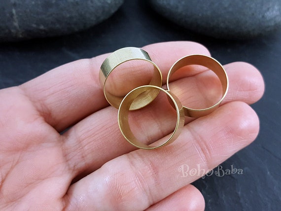 Raw Brass Ring Brass Band Ring Gesloten Ring Brede Ring Ring