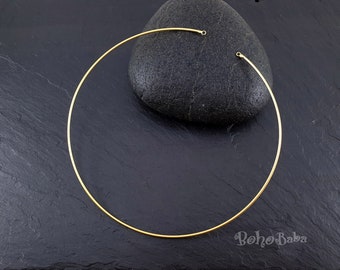 Gold Wire Choker, Choker Necklace, Adjustable Gold Choker, Gold Plated Choker, Gold Jewelry, Gold Necklace, Choker Necklace Blank, 1 Pc