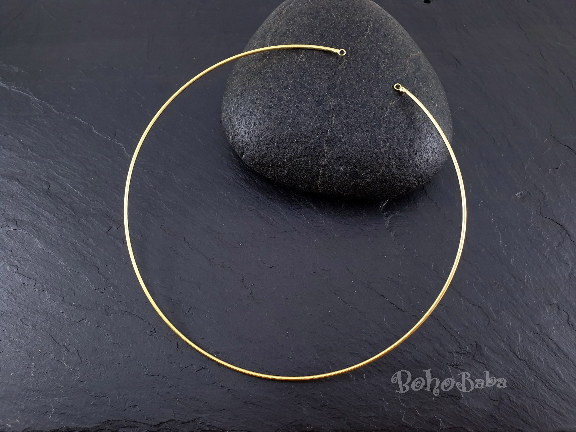 Gold Wire Choker Choker Necklace Adjustable Gold Choker Etsy