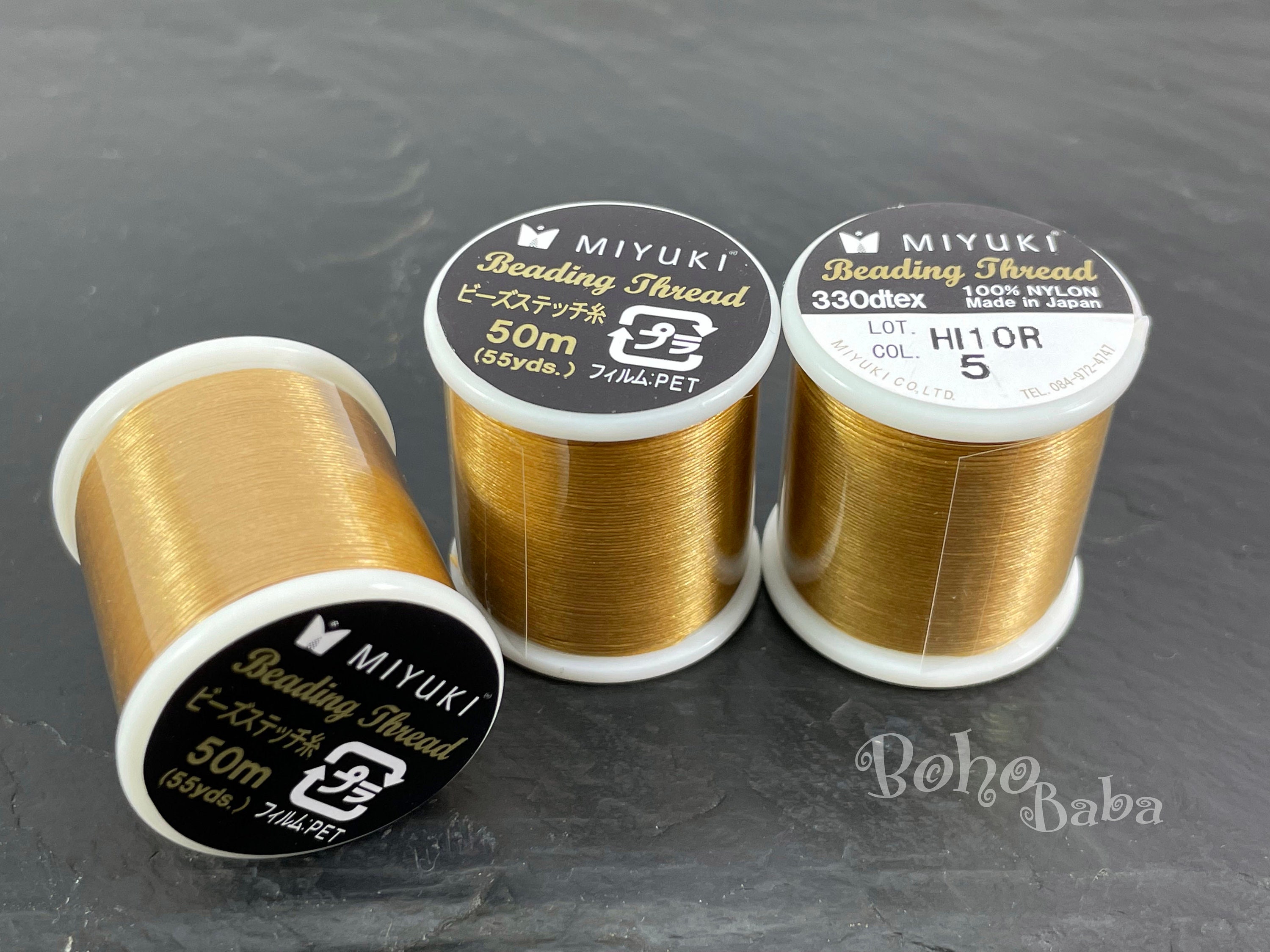 Miyuki Beading Thread B, Color 5 Gold, Original Miyuki Nylon Thread, 50  Meters Spool 