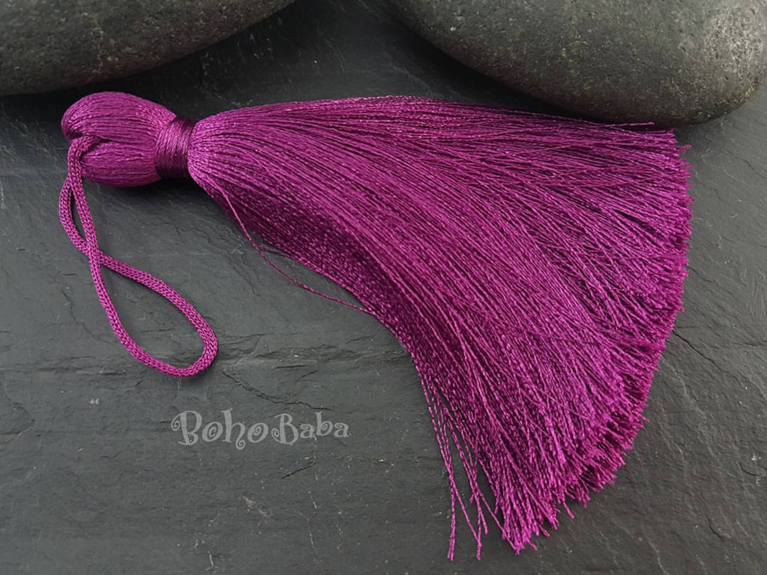 Purple Silk Tassel, Large Tassel, Silk Tassel, Thread Tassel, Tassel