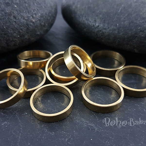 Raw Brass Ring, Brass Band Ring, Closed Ring, Wide Ring, Ring Blank, Ring Base, Raw Brass Hoop, Loop Connector, Raw Brass Findings