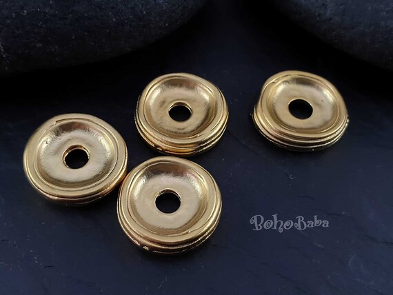 9mm 10pcs Bali Gold Beads for Jewelry Making, Gold Plated Spacer Beads,  Coil Shape, Jewelry Findings 