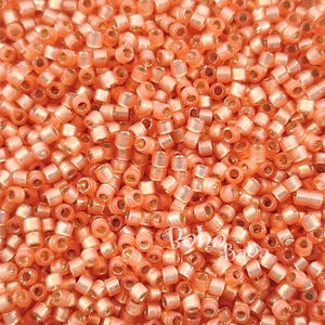 Miyuki Delica Beads, 11/0 DB622, Silver Lined Dyed Peach Alabaster, 5 Grams