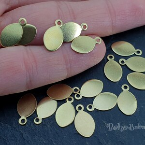 Brass Oval Charms, Brass Stamping Blanks, Brass Oval Stamping Tags, Raw Brass Jewelry, Raw Brass Findings, 50 Pc
