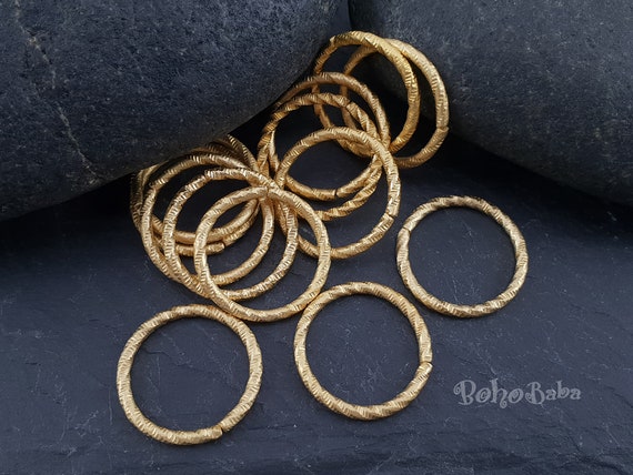 Large Gold Jump Rings, Large Open Ring, Twisted Hoop Rings, Circle Pendant,  Gold Hoop, Loop Connector, 20mm Large Gold Jumprings, 8 Pc