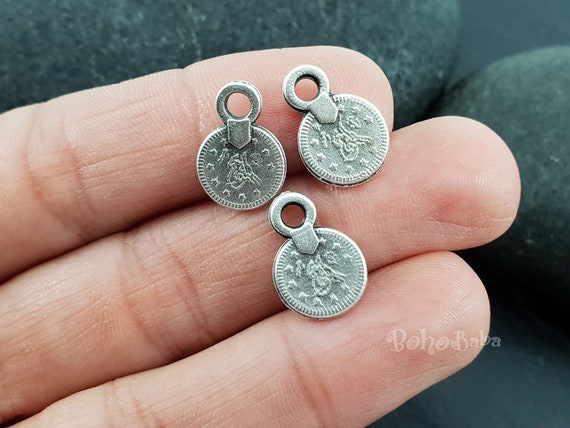 Silver coin charms clearance