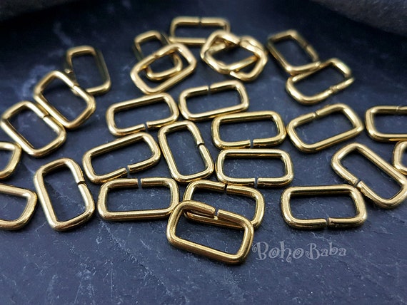 Rectangle Jump Rings Rectangle Connectors Raw Brass Jump Rings
