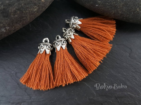 Dark Gray Mini Cotton Tassels, Tassel Jewelry, Mini Boho Tassels, Tassel  Bracelet, Silver Tassel Jewelry, Mini Tassels Earring Tassels