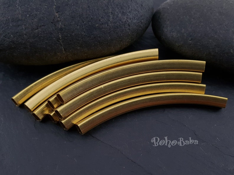 Raw Brass Curved Tubes Curved Square Tube Geometric Choker Etsy UK