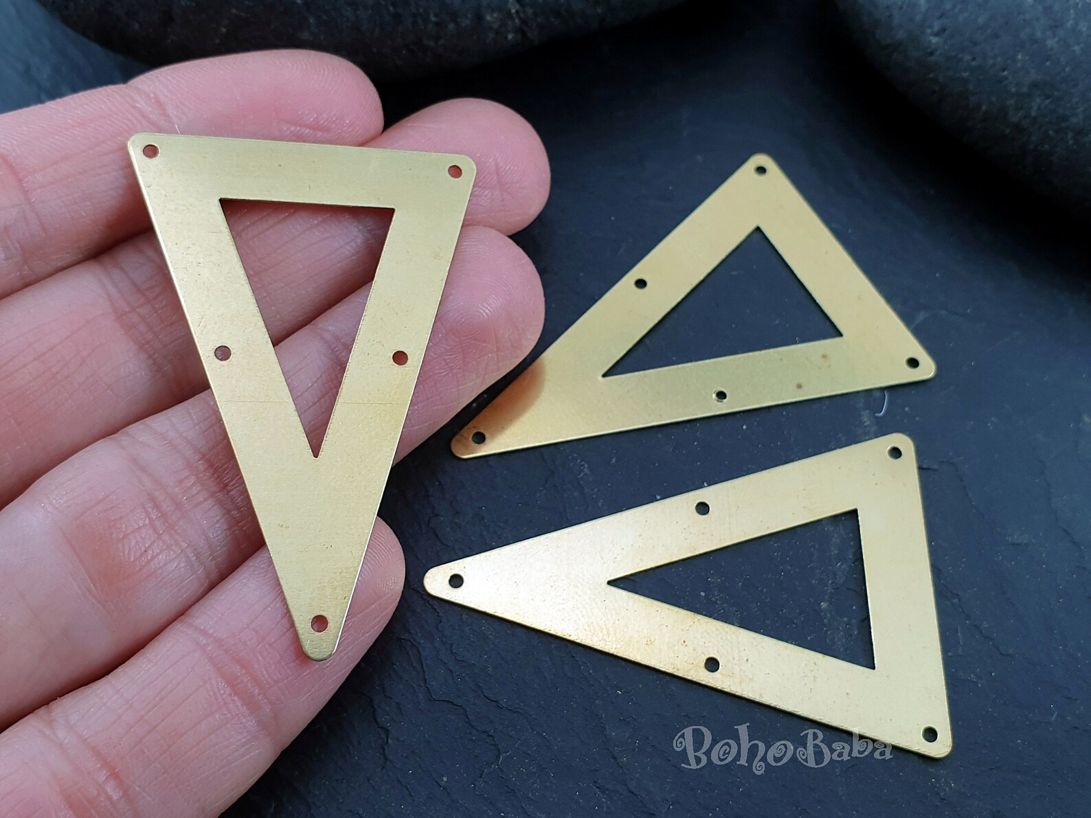 Triangle Charms Brass Triangle Connectors Raw Brass Triangle Etsy