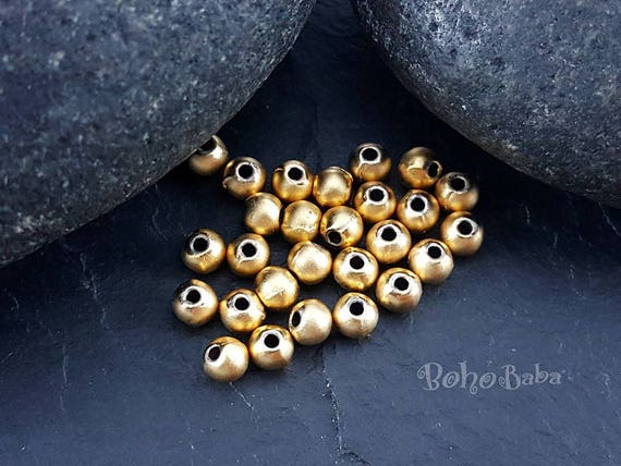Gold Ball Beads 4mm Ball Spacer Beads Round Gold Beads Gold