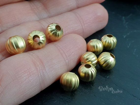 20 x Silver/Gold Tone Hammered Round Ball Spacer Beads for Jewellery Making 