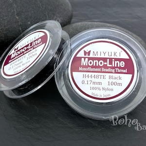Miyuki Monofilament Beading Thread, H4448TE Black, 0.17mm, Original Miyuki Mono-Line, 100 Meters Spool
