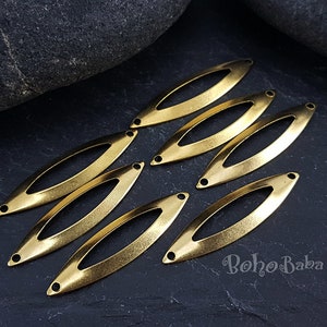 Brass Marquise Charm, Marquise Blanks, Brass Findings, Raw Brass Teardrop Charms, Raw Brass Ellipse Charms, Teardrop Charms, 25 Pc