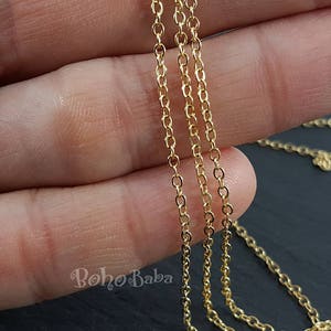 Catena d&#39;oro delicata, catena a maglie, catena portacavi, catena d&#39;oro delicata, 1 metro, dissaldata, catena collana, forniture di gioielli, catena delicata