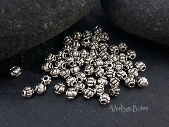 25 Pc Silver Spacer Beads, Round Rimmed Beads, Silver Plated Beads, Tube  Beads, Jewelry Spacers, Bead Spacers, Spacer Beads, Tibetan Jewelry 