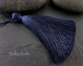 Navy Silk Tassel, Large Tassel, Silk Tassel, Thread Tassel, Tassel Findings, Tassel Necklace, Jewelry Supplies, Tassel Jewelry, 1pc