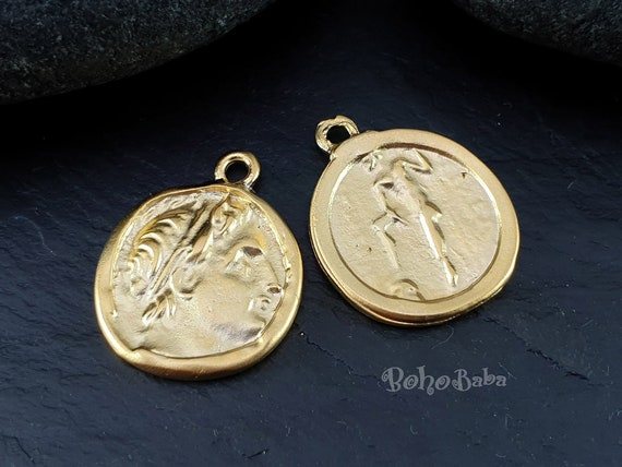 Greek Coin Pendant Gold Coin Pendant 