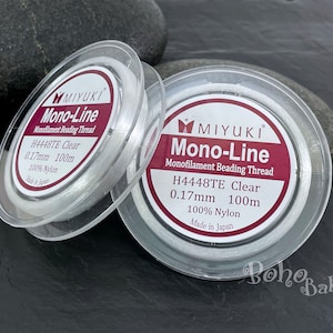 Original Miyuki Mono-Line 0.17mm Monofilament Beading Thread 100m - 110  Yds, Miyuki Delica, illusion cord, Jewelry thread