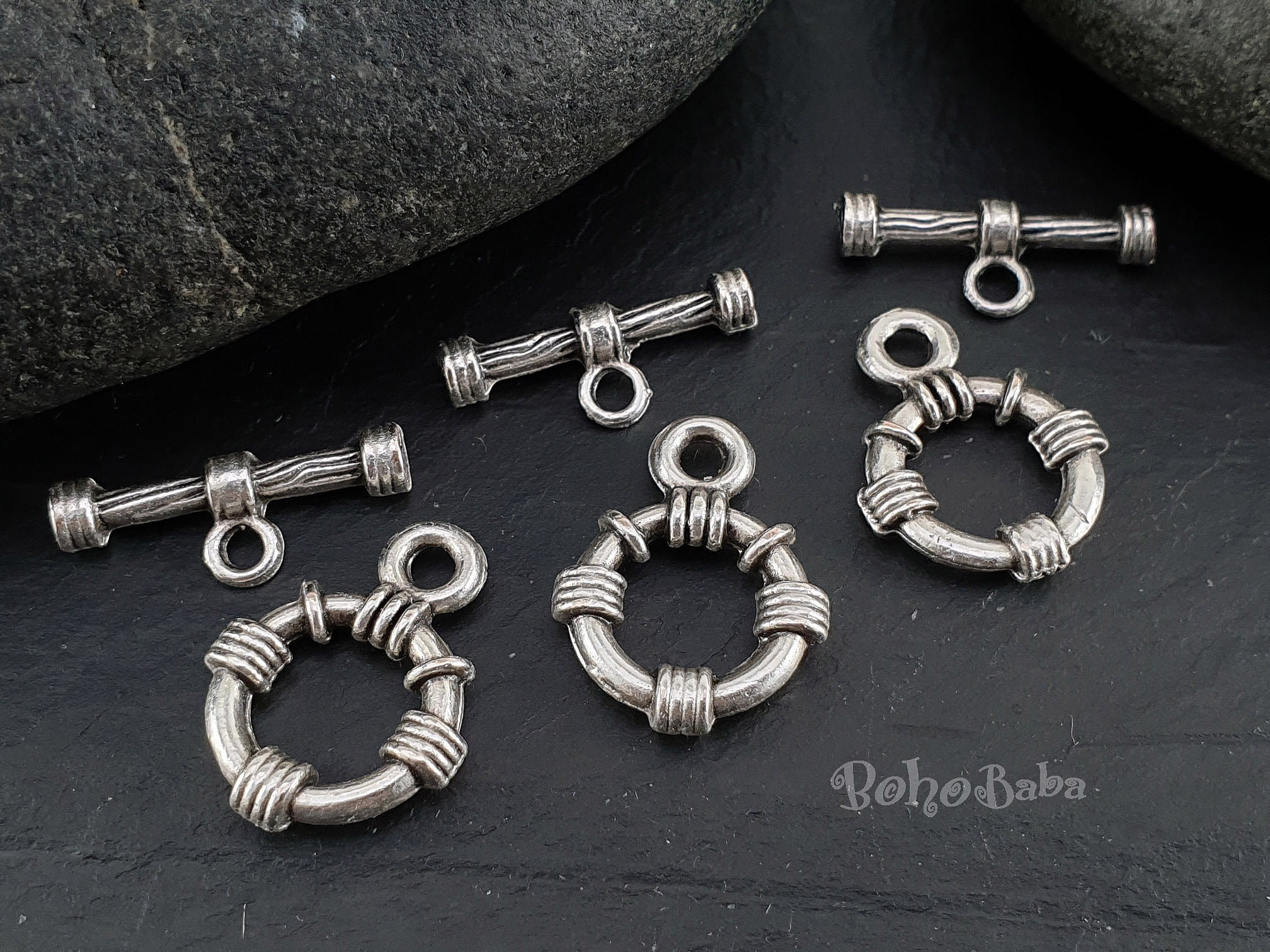 Silver Toggle Clasps Toggle Clasp Set Mini Silver Clasps Etsy