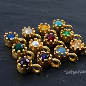 Gold Drop Charm, Mini Gemstone Birthstone Charm, Birthstone Necklace Findings, Birthstone Jewelry image 3