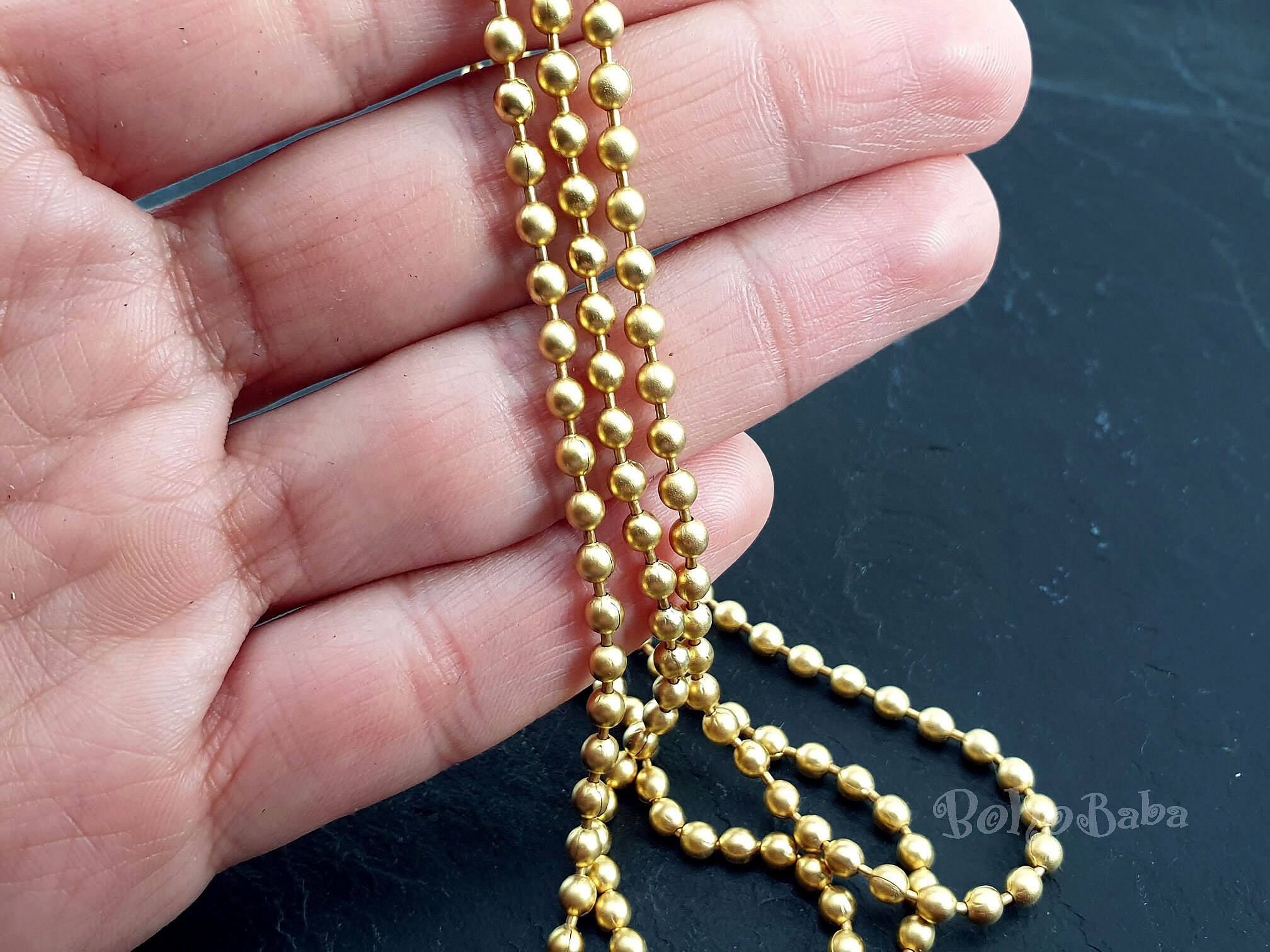 Large Gold Ball Chain Gold Plated Chain 
