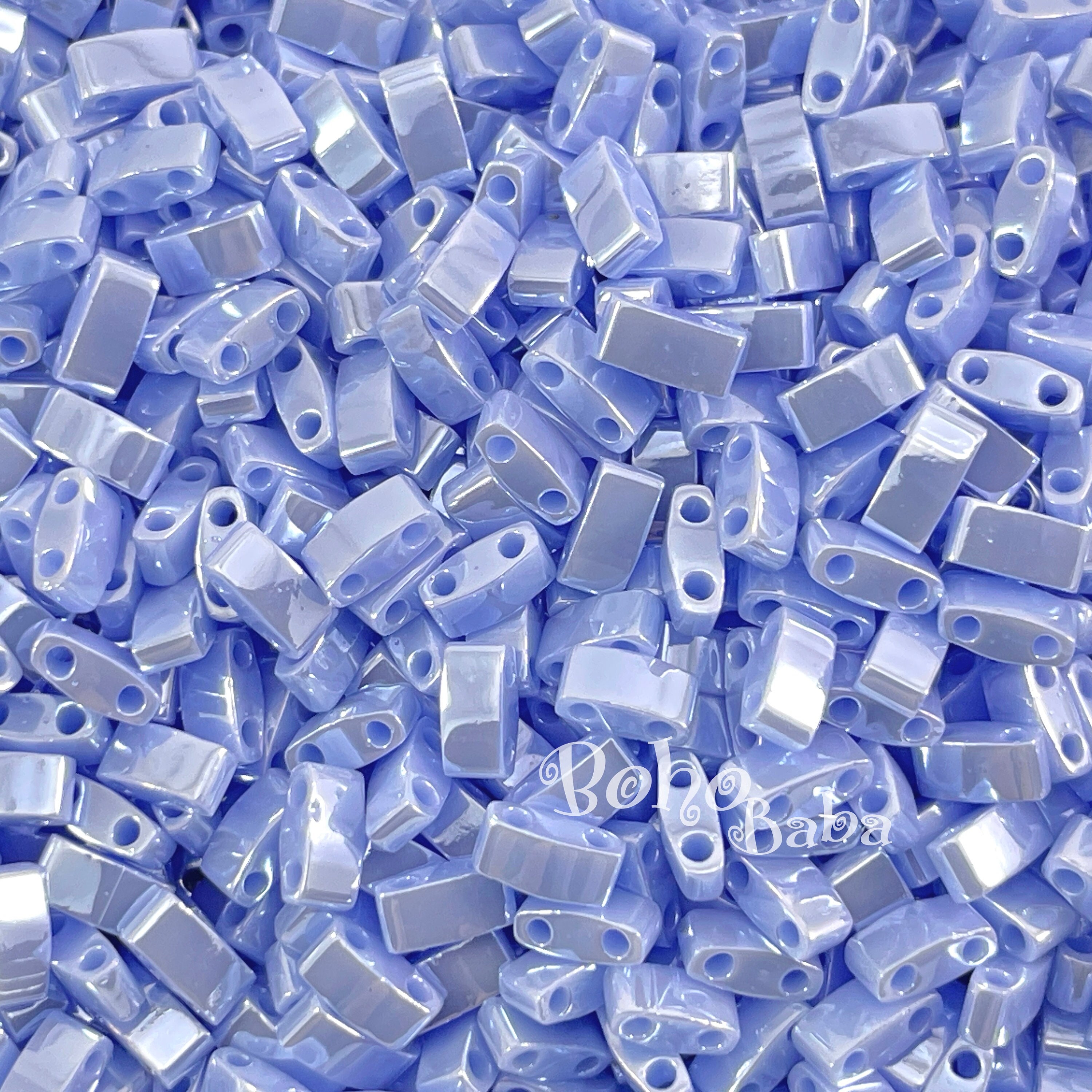 MIYUKI Miyuki Half Tila Beads, HTL-446, Opaque Light Periwinkle Luster, 5