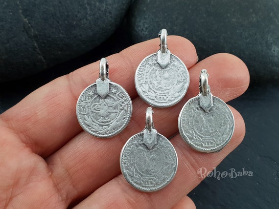 12 Pc, Mini Coin Charms, Antique Silver Coins, Mini Coin Charms, Turkish  Jewelry, Rustic Coins, Coin Pendants, Coin Findings, Coin Charms