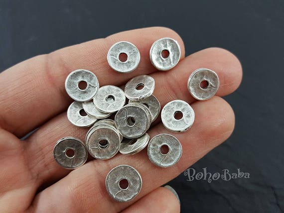 Silver heishi best sale beads
