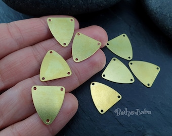 Raw Brass Triangle Connectors, Brass Triangle Stamping Blanks, 3 Hole, Triangle Connectors, Geometric Jewelry, Stamping Tags, 15 Pc