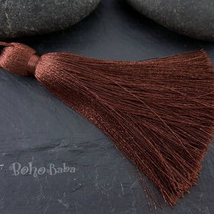 Brown Silk Tassel, Large Tassel, Silk Tassel, Thread Tassel, Tassel Findings, Tassel Necklace, Jewelry Supplies, Tassel Jewelry, 1pc