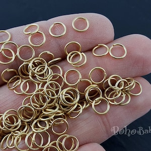 Gold Jump Rings, 6mm Open Jump Rings, Gold Plated Jump Rings, 70pc