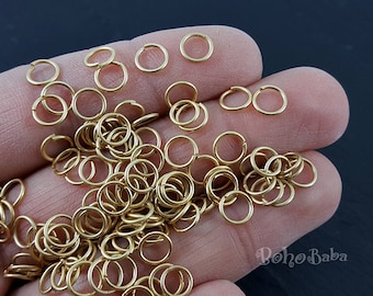 Gold Jump Rings, 6mm Open Jump Rings, Gold Plated Jump Rings, 70pc