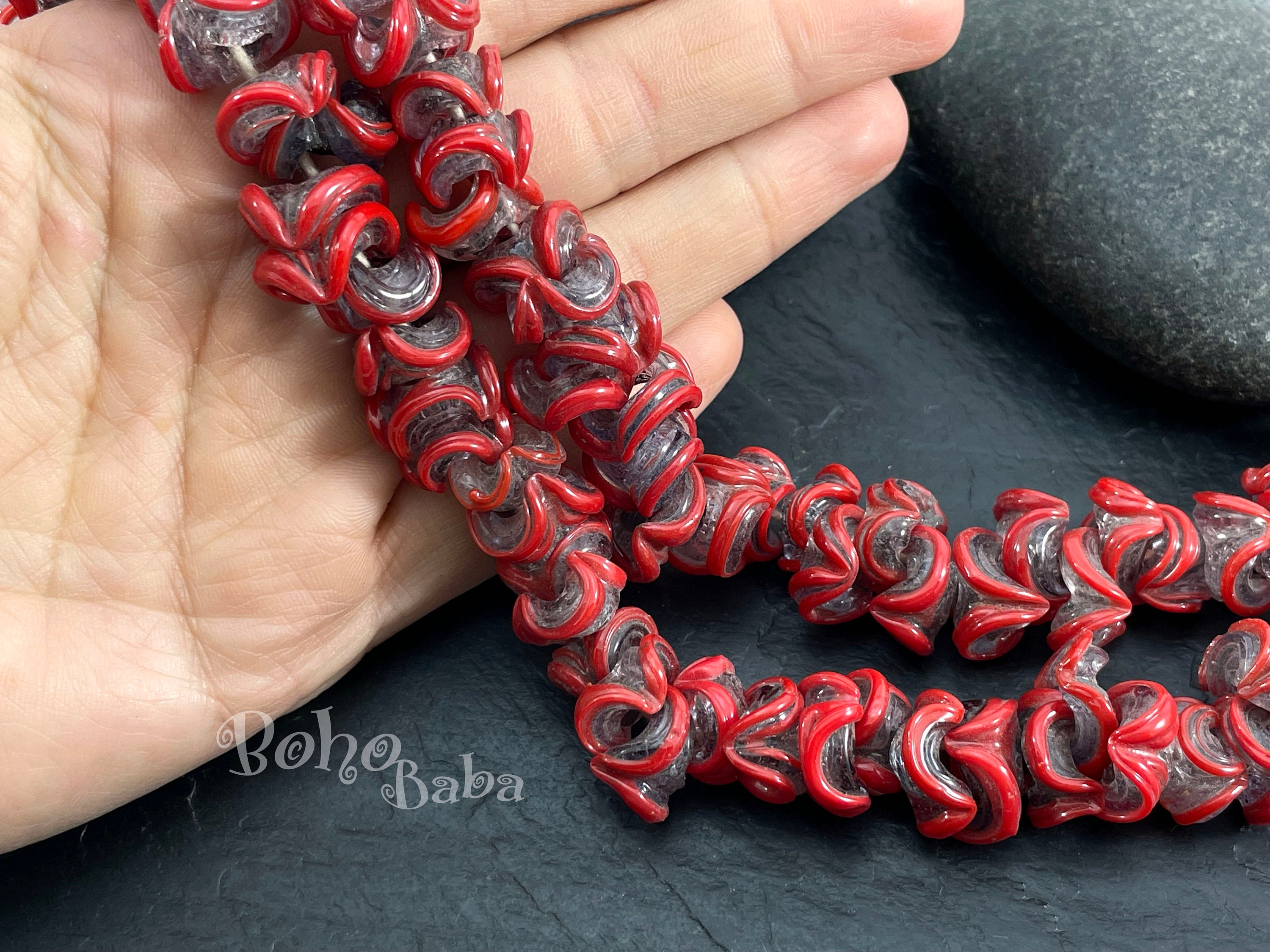 Perline In Vetro Lavorato A Mano Forma Di Fungo – 10 Pezzi Sfusi 13-18mm – Siancolary