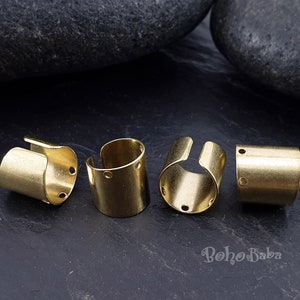 Dangle Ear Cuff, Brass Ear Cuff, Raw Brass Ear Cuff, Earring Findings, 3 Holes, Non Pierce Ear Cuff, Raw Brass Jewelry Components, 10 Pc