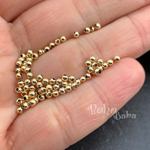 Shiny Gold Plated 2mm Gold Ball Beads, Gold Ball Spacer Beads, 100pc