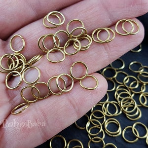 8mm Jump Rings, Raw Brass Jump Rings, Open Jump Ring, Brass Jump Ring, Raw Brass Jewelry Finding