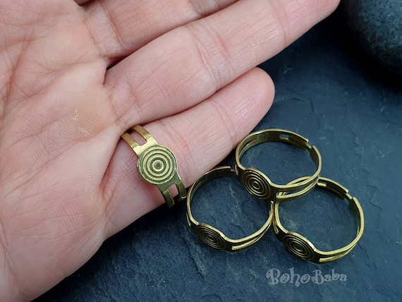 Raw Brass Ring Blanks, Brass Band Ring, Adjustable Ring, Ring