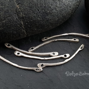 Bar Connector, Bar Jewelry Findings, Stick Connector, Silver Bar, Jewelry Component, Silver Bar Findings, Silver Jewelry, 6 Pc