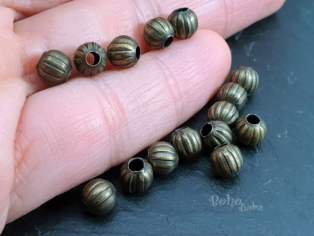 Bronze Ball Beads 6mm Ball Spacer Bead Tribal Beads Bronze Etsy