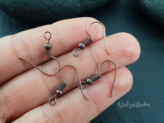 Copper Plated Earring Hooks, Copper Earring Blanks, Copper Fish Hook Ear  Wires, Thin Hook Earrings, 20 Pc -  UK