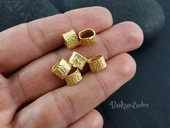 Gold Tube Spacers, Licorice Sliders, Licorice Spacers, Bracelet Spacers,  Bracelet Findings, Oval Spacers, Licorice Leather Findings, 6 Pc