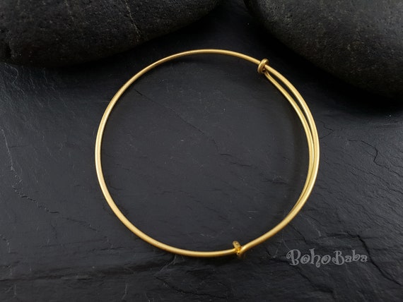 Adjustable Open Stainless Steel Bracelet Gold Plated Non-Fading Simple Adjustable Open Stainless Steel Bracelet Gold Plated Non-Fading Simple