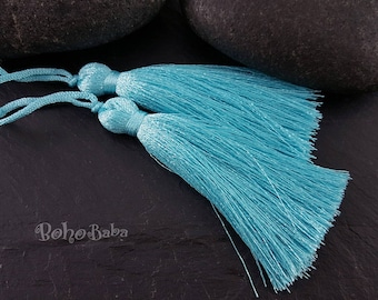 Celeste Silk Tassels: Jewelry Making Supplies (2pc)