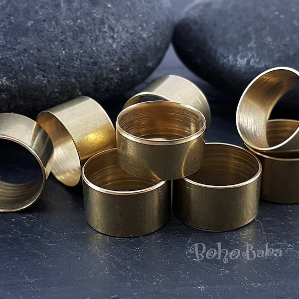Raw Brass Ring Blanks, Brass Band Ring, Closed Ring, Wide Ring Blank, Ring Base, Raw Brass Hoop, Loop Connector, Raw Brass Findings, 8 Pc