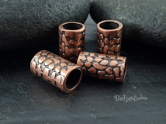 Large Copper Tube Beads, Large Hole Beads, Copper Spacer Beads, Copper  Jewelry Spacer Beads, Barrel Beads, 2pc 